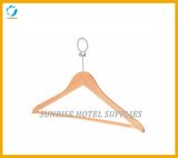 Hotel Anti-Theft Hanger with Wooden Bar