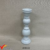 Wood Antique Light Blue Pillar Candle Holder Candle Stand